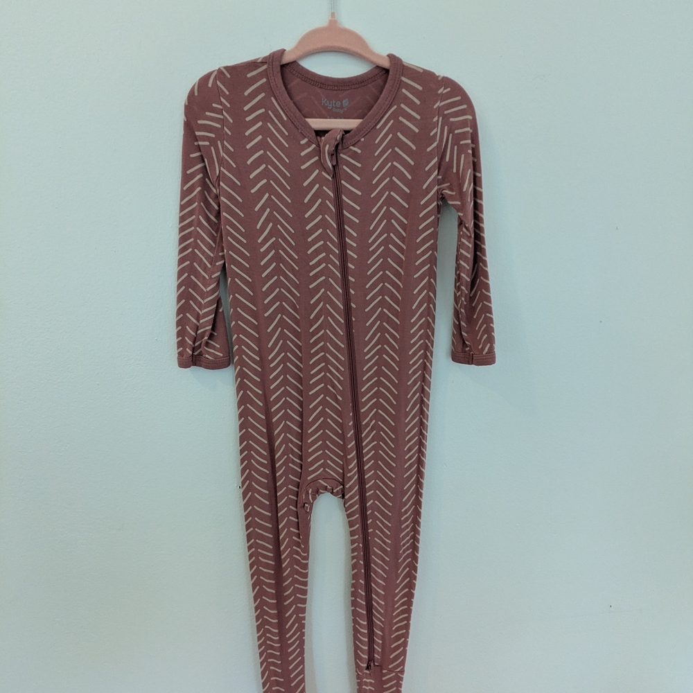 Brown Patterned Baby Onesie